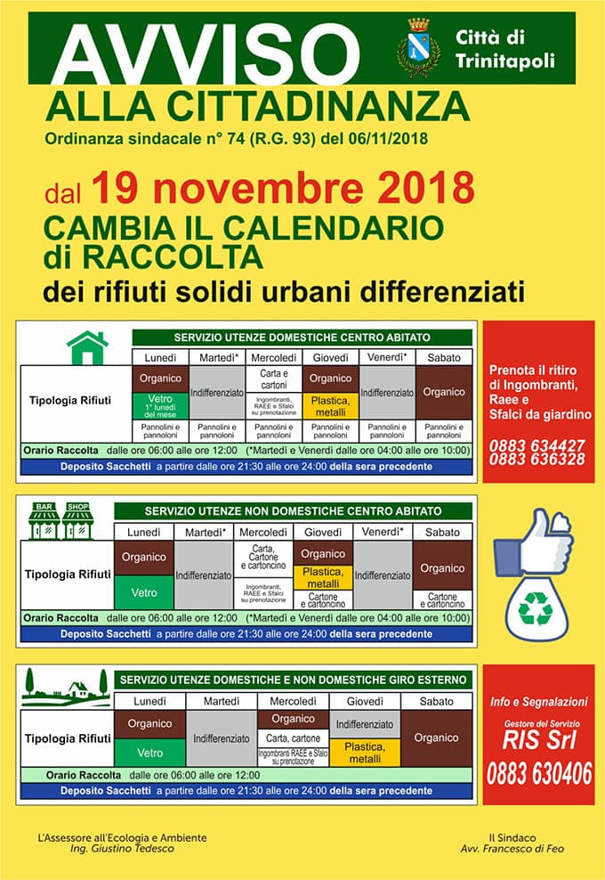ambiente tri calendario raccolta