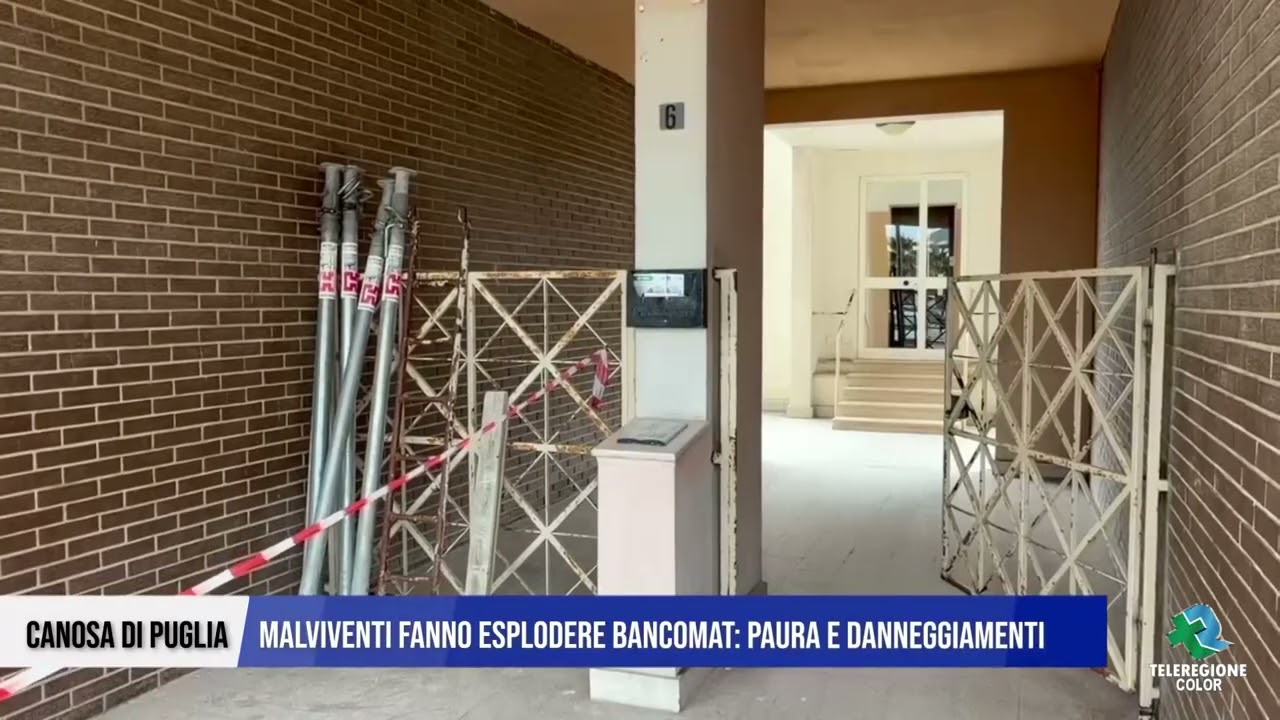 Canosa di Puglia, malviventi fanno esplodere un ATM: paura e danneggiamenti