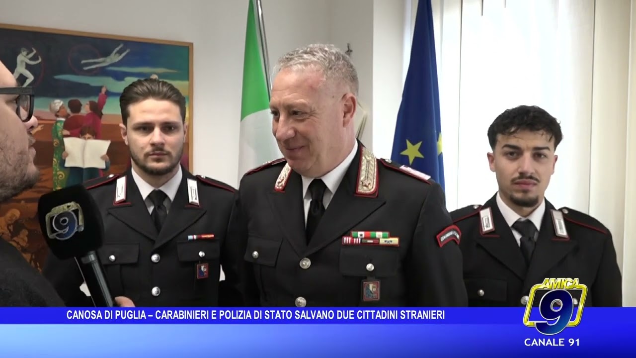 Canosa di Puglia, Carabinieri e Polizia di Stato salvano due persone da un incendio
