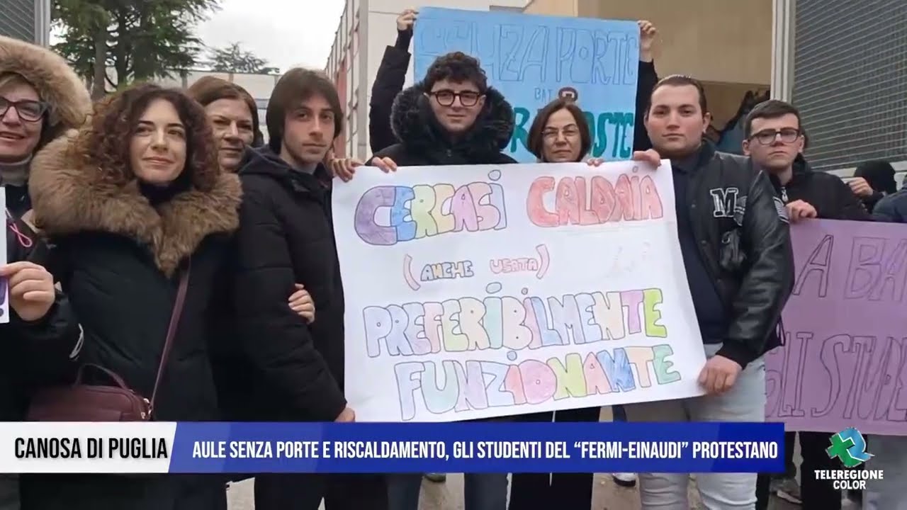 Canosa di Puglia, aule senza porte e riscaldamento al “Fermi-Einaudi”: studenti in protesta